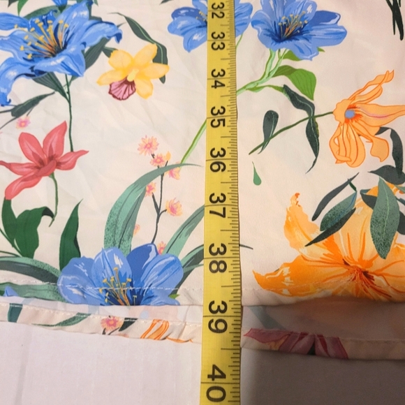 Shein Women's White and Colorful Floral Spaghetti Strap Dress with Split - L - Picture 5 of 7